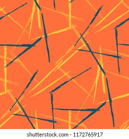 Seamless Grunge Stripes Pattern. Vintage Scribbled Grunge Motif for Wallpaper, Fabric, Print. Abstract Color Background with Scribbled Stripes. Vector Texture for your Design.