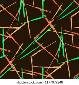 Seamless Grunge Stripes Pattern. Vintage Scribbled Grunge Motif for Print, Cloth, Fabric. Abstract Color Background with Scribbled Stripes. Vector Texture for your Design.