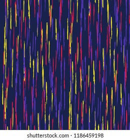 Seamless Grunge Stripes Pattern. Vintage Scribbled Grunge Motif for Cotton, Print, Textile. Abstract Color Background with Scribbled Stripes. Vector Texture for your Design.