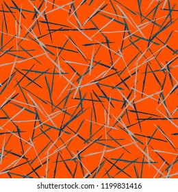 Seamless Grunge Stripes Pattern. Vintage Scribbled Grunge Rapport for Print, Cloth, Textile. Abstract Color Background with Scribbled Stripes. Vector Texture for your Design.