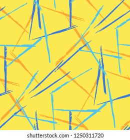 Seamless Grunge Stripes Pattern. Vintage Scribbled Grunge Pattern for Chintz, Linen, Paper. Abstract Color Background with Scribbled Stripes. Vector Texture for your Design.