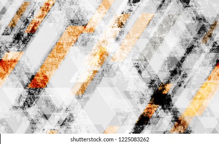 Seamless Grunge Tech Geometric Background. Pattern with Abstract Elements. Tech Forms Seamless Texture. Sporty Fashion Pattern.