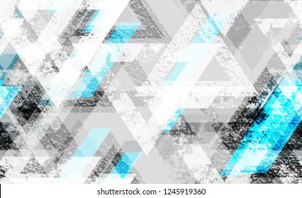 Seamless Grunge Tech Geometric Background. Scattered Polygons Pattern. Tech Forms Seamless Texture. Camouflage Clothes Pattern.