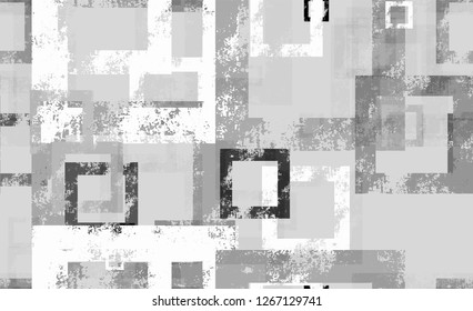 Seamless Grunge Tech Geometric Background. Pattern with Abstract Elements. Geometric Grainy Style Texture. Camouflage Clothes Pattern.