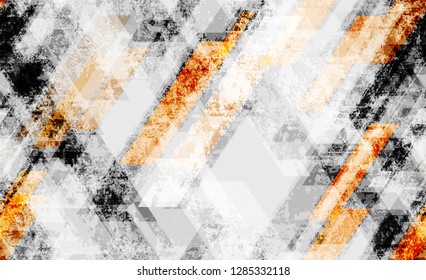 Seamless Grunge Tech Geometric Background. Rough Geometry Pattern. Geometric Grainy Style Texture. Camouflage Clothes Pattern.