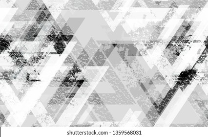 Seamless Grunge Tech Geometric Background. Rough Geometry Pattern. Tech Forms Seamless Texture. Sporty Fashion Pattern.