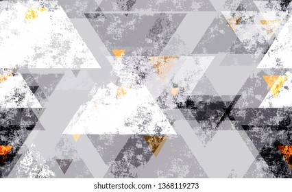 Seamless Grunge Tech Geometric Background. Cracked Technology Pattern.  Dirty Grunge Style Background. Sporty Fashion Pattern.
