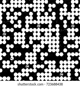 Seamless grunge texture black and white. Abstract background, futuristic elements