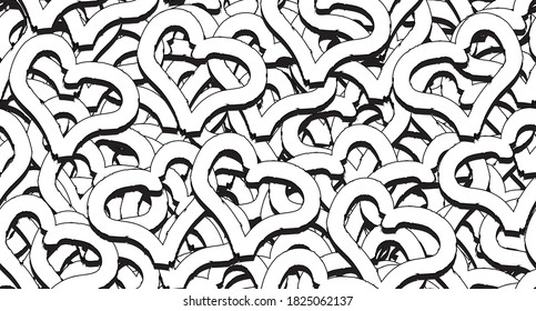 Textura sin hueso. Fondo de repetición monocromo. Patrón blanco y negro de elementos abstractos