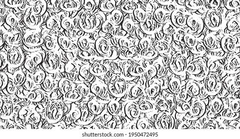 Seamless grunge texture. Monochrome repeating background. Black and white pattern of abstract elements
