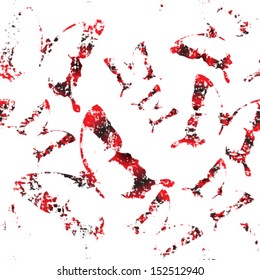Seamless grunge vector background with butterfly. Red illustration background 