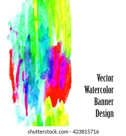Seamless grunge vertical watercolor background made in vector.