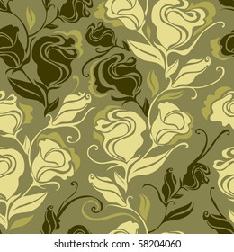 Seamless grunge vintage flower rose pattern (from my big "Seamless pattern collection")
