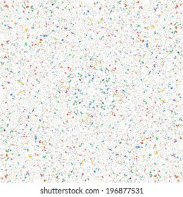 Seamless grungy background with effect spray and drips. Colorful splashes on a white background. Vector illustration.