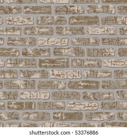Seamless grungy beige brick pattern.