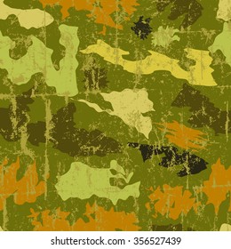 seamless grungy camouflage pattern, vector, fictional artwork