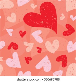 Seamless grungy heart pattern