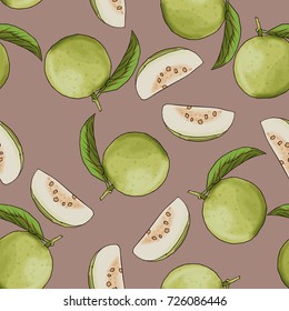 Seamless guava background for graphic design.