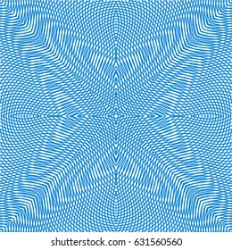 Seamless guilloche vector background blue. Thin wavy lines texture.

