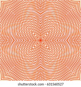 Seamless guilloche vector background red. Thin wavy lines texture.
