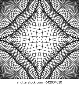 Seamless guilloche vector background. Thin wavy lines texture.