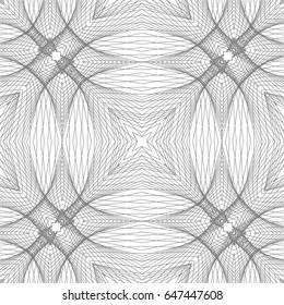 Seamless guilloche vector background. Thin wavy lines texture.