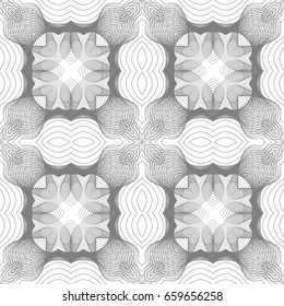 Seamless guilloche vector background. Thin wavy lines texture.