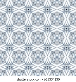 Seamless guilloche vector background. Thin wavy lines texture.