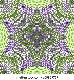 Seamless guilloche vector background. Thin wavy lines texture