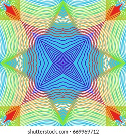 Seamless guilloche vector background. Thin wavy lines texture