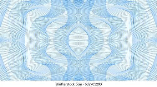 Seamless guilloche vector background. Thin wavy lines texture