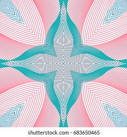 Seamless guilloche vector background. Thin wavy lines texture