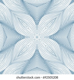 Seamless guilloche vector background. Thin wavy lines texture