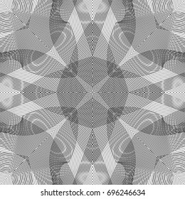 Seamless guilloche vector background. Thin wavy lines texture
