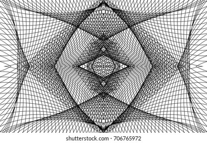 Seamless guilloche vector background. Thin wavy lines texture