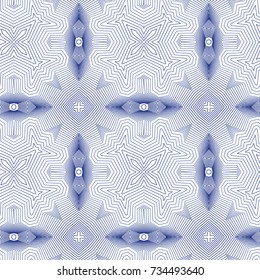 Seamless guilloche vector background. Thin wavy lines texture