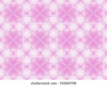 Seamless guilloche vector background. Thin wavy lines texture