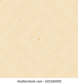 Seamless guilloche vector background yellow. Thin wavy lines texture.
