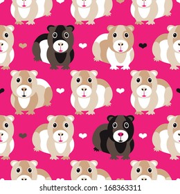 Seamless guinea pig kids pet illustration background pattern in vector