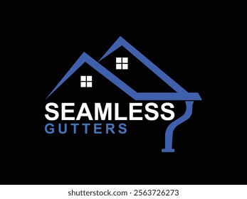 Seamless gutter Constraction logo design