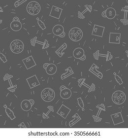 Seamless Gym Background Vector Illustration