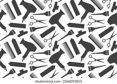 seamless hair salon pattern - vector illustration
