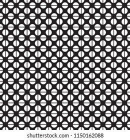 Seamless Half Circle Grid  Pattern. Split Circle Texture Vector Background.