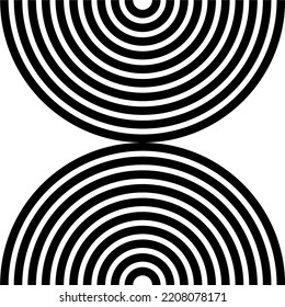 Seamless Half Circle Motif Pattern for Ornate, Decoration or Graphic Design Element. Vector Illustration 