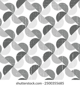 Patrón de fondo texturizado geométrico semicircular sin costuras. patrón de fondo blanco y negro simple utilizado para textiles..,
