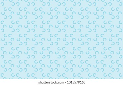 Seamless half round pattern vector. Design blue on cyan. Design print for textile, fabric, wallpaper, background.