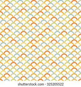 Seamless half-circle pattern. Abstract Background. Vector Regular Texture.