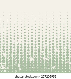 Seamless halftone background with retro green color. Vector illustration