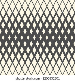 Seamless Halftone Background. Vector Diamond Pattern. Monochrome Regular Texture