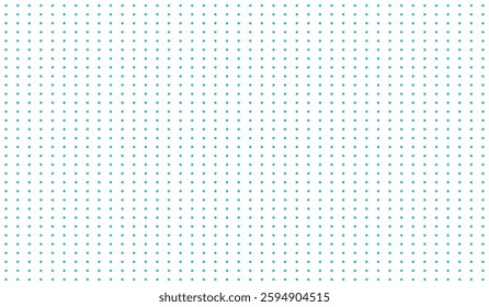 A seamless halftone dot pattern featuring evenly spaced small aqua-colored dots on a white background. This modern and minimal geometric design is ideal for use in graphic design, digital backgrounds